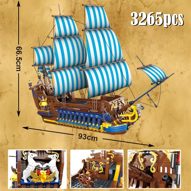 NEW Adventure Paddle Blue sail pirate ship Building Blocks 3265pcs Constructor technical blocks building model designer for boy 
NEW Adventure Paddle Blue sail pirate ship Building Blocks 3265pcs Constructor technical blocks building model designer for boy