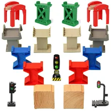 Wooden Track Parts Train Railway Bridge Bracket Train Track Set Accessories Pier Fit Thomas Wooden Railway Car Toys For Kids