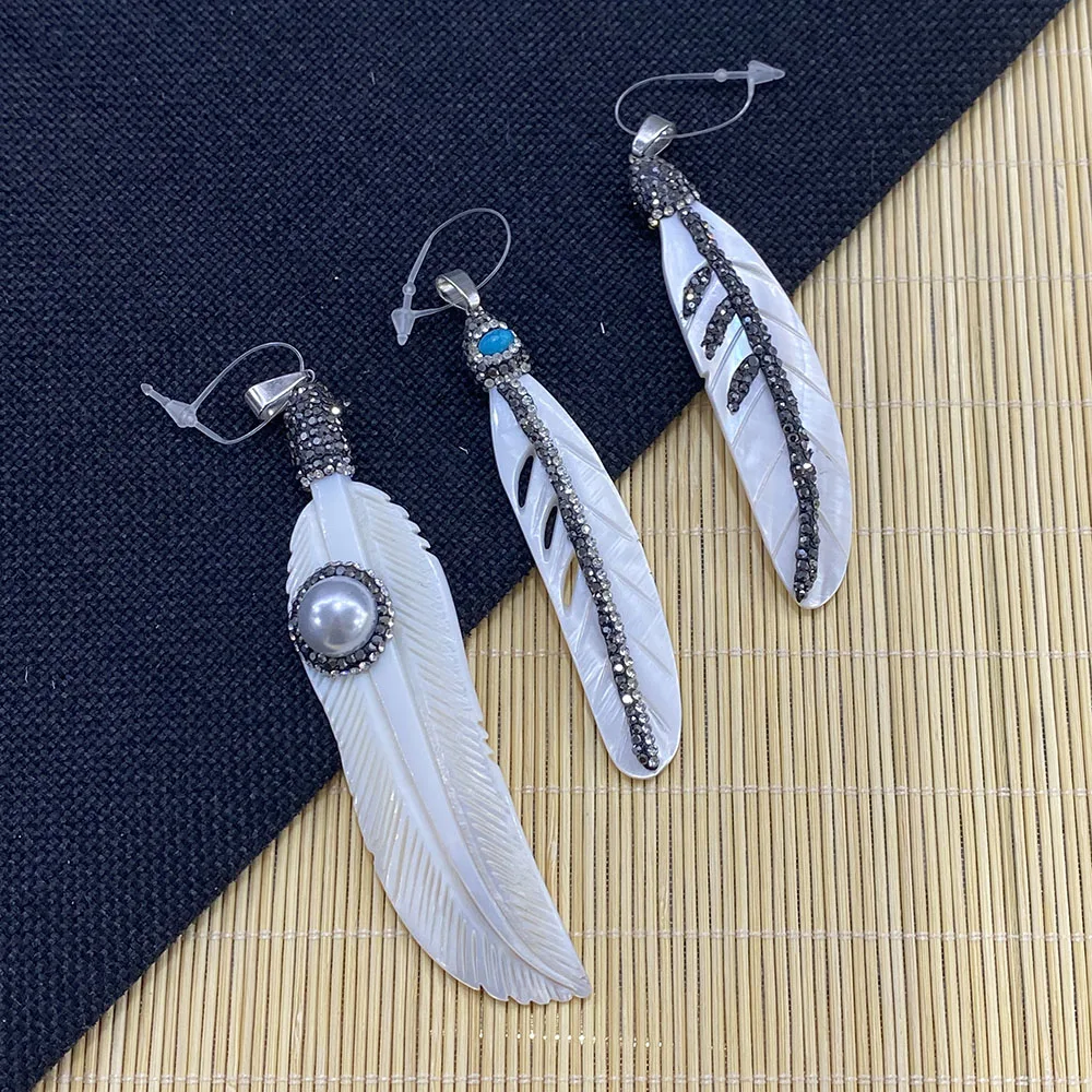Natural Freshwater Shell Feather Shape Pendant DIY Jewelry Necklace Bracelet Fashion Jewelry Accessory Size 18x80mm
Natural Freshwater Shell Feather Shape Pendant DIY Jewelry Necklace Bracelet Fashion Jewelry Accessory Size 18x80mm