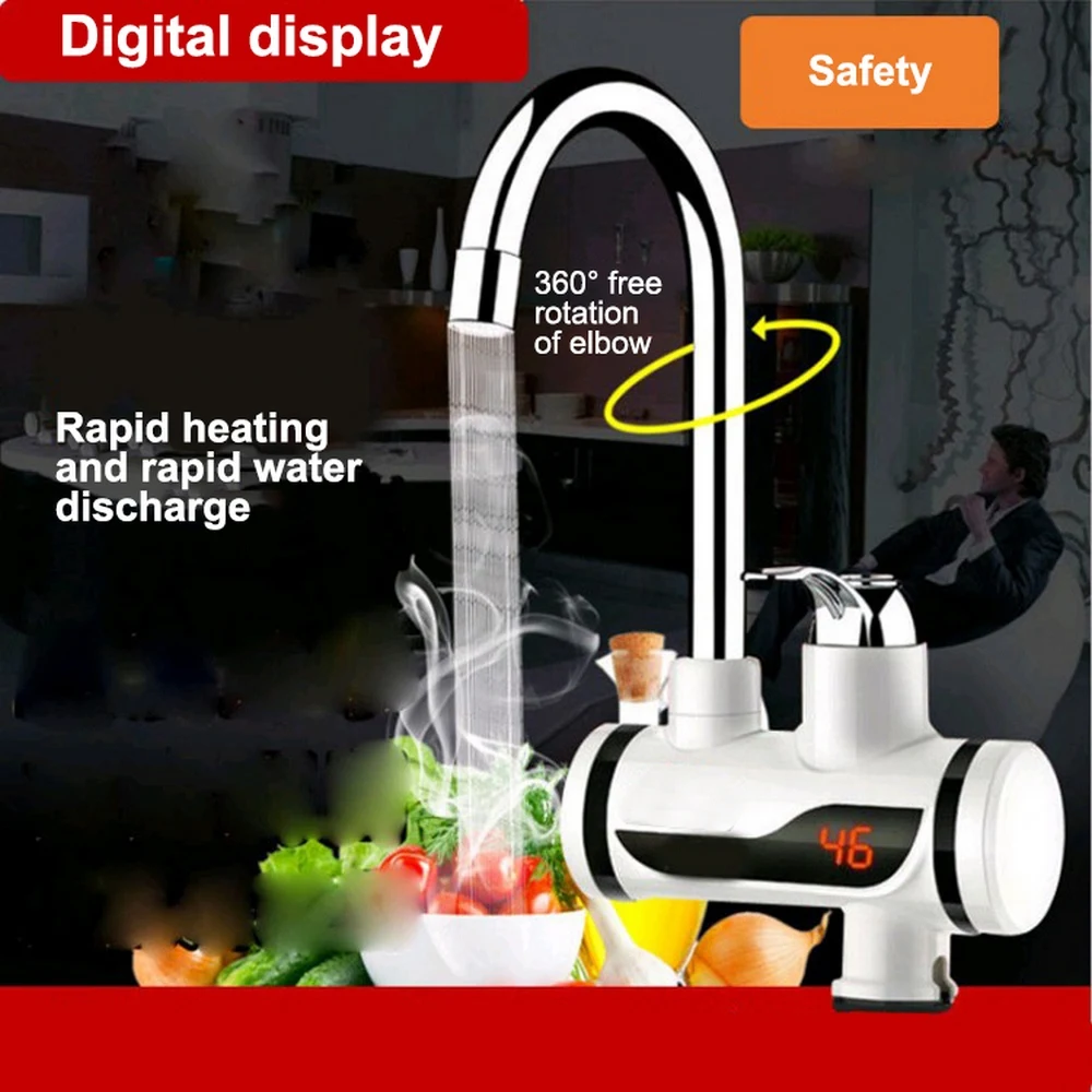 Kitchen Water Heater Cold Heating Faucet Instantaneous Water Heater Tap Instant Hot Water Faucet Heater EU Plug
Kitchen Water Heater Cold Heating Faucet Instantaneous Water Heater Tap Instant Hot Water Faucet Heater EU Plug