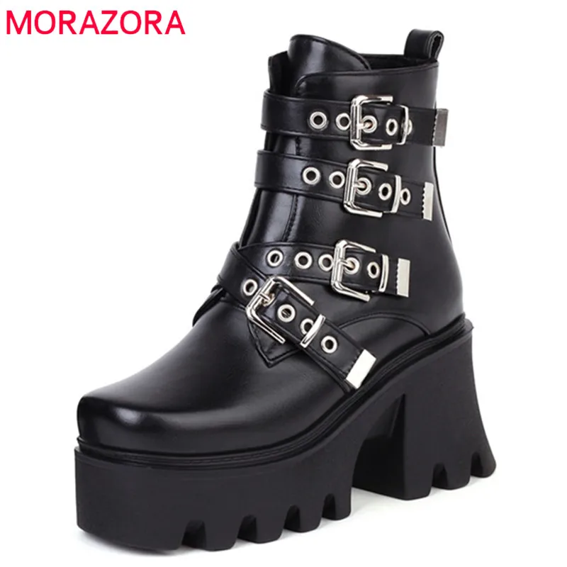 MORAZORA 2022 New Arrive Gladiator Boots Women High Heels Platform Shoes Buckle Zip Winter Punk Popular Ankle Boots Women Black
MORAZORA 2022 New Arrive Gladiator Boots Women High Heels Platform Shoes Buckle Zip Winter Punk Popular Ankle Boots Women Black