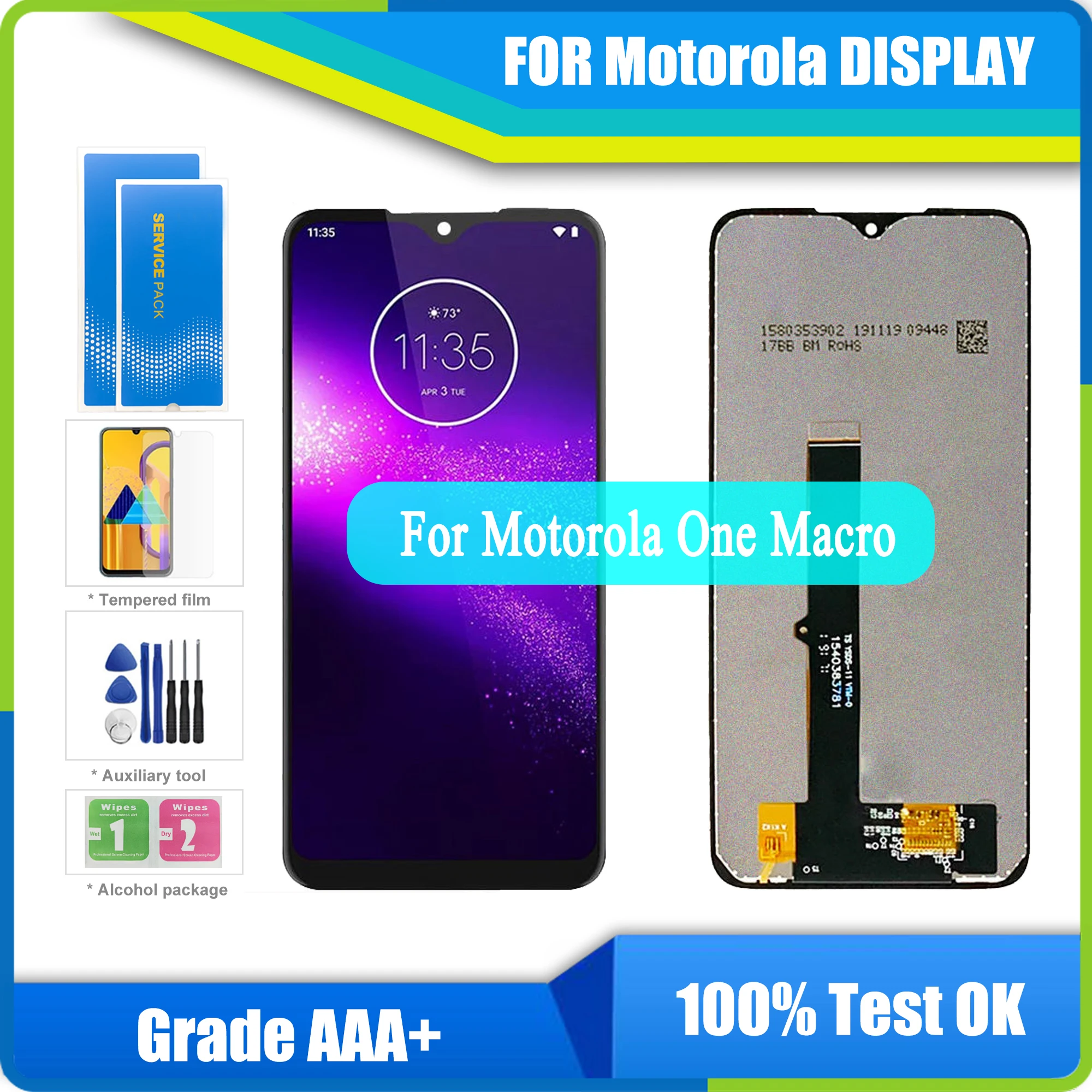 Оригинальный ЖК-дисплей для Motorola One, макро дисплей, цифровой преобразователь сенсорного экрана в сборе, запасная часть для Moto A Macro LCD
Оригинальный ЖК-дисплей для Motorola One, макро дисплей, цифровой преобразователь сенсорного экрана в сборе, запасная часть для Moto A Macro LCD