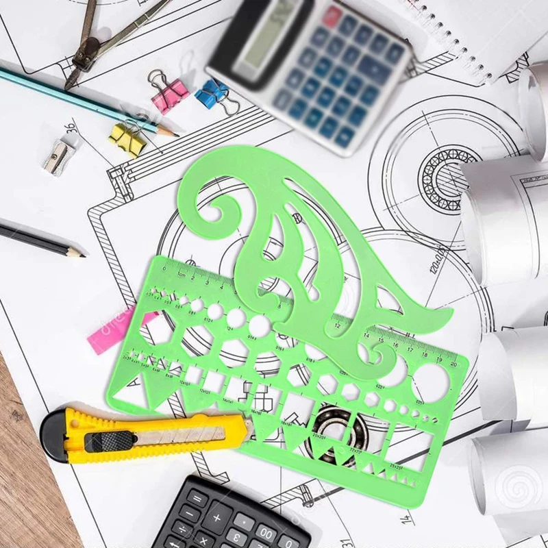 11 Pieces Geometric Drawings Templates Plastic Clear Green Plastic Rulers with 1 Pack Poly Zipper Envelopes for Studying, Design
11 Pieces Geometric Drawings Templates Plastic Clear Green Plastic Rulers with 1 Pack Poly Zipper Envelopes for Studying, Design