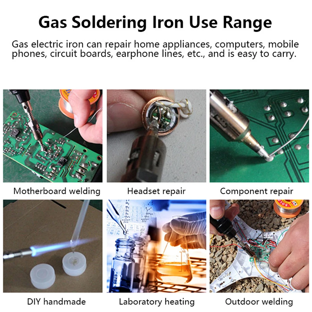 Portable Gas Soldering Iron Cordless Butane Torch Welding Pen 1300C Adjustable Burner Blow with 6 Soldering Iron Tips
Portable Gas Soldering Iron Cordless Butane Torch Welding Pen 1300C Adjustable Burner Blow with 6 Soldering Iron Tips