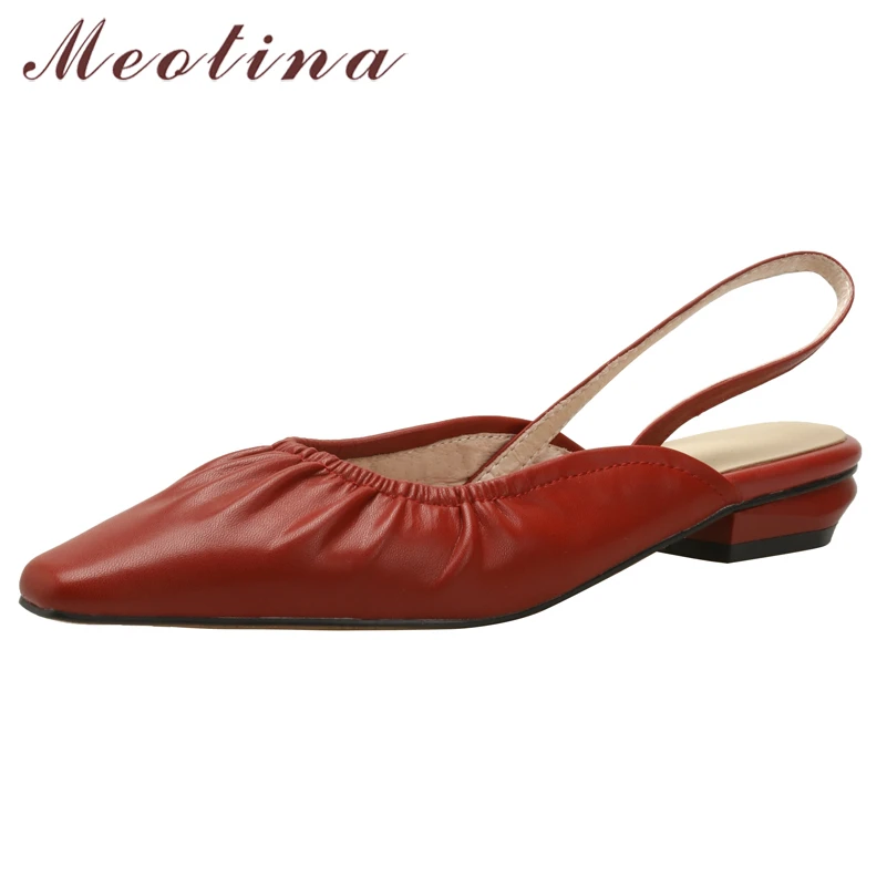 Meotina Women Genuine Leather Slingbacks Low Heels Square Toe Pumps Pleated Chunky Heels Cow Leather Ladies Shoes Spring Red 40
Meotina Women Genuine Leather Slingbacks Low Heels Square Toe Pumps Pleated Chunky Heels Cow Leather Ladies Shoes Spring Red 40