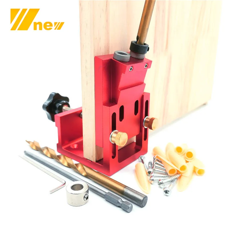 NEW Pocket Hole Drill Guide Dowel Jig Oblique Hole Locator Drilling Kit Aluminium Woodworker DIY Tools with 9mm Drill Bit
NEW Pocket Hole Drill Guide Dowel Jig Oblique Hole Locator Drilling Kit Aluminium Woodworker DIY Tools with 9mm Drill Bit