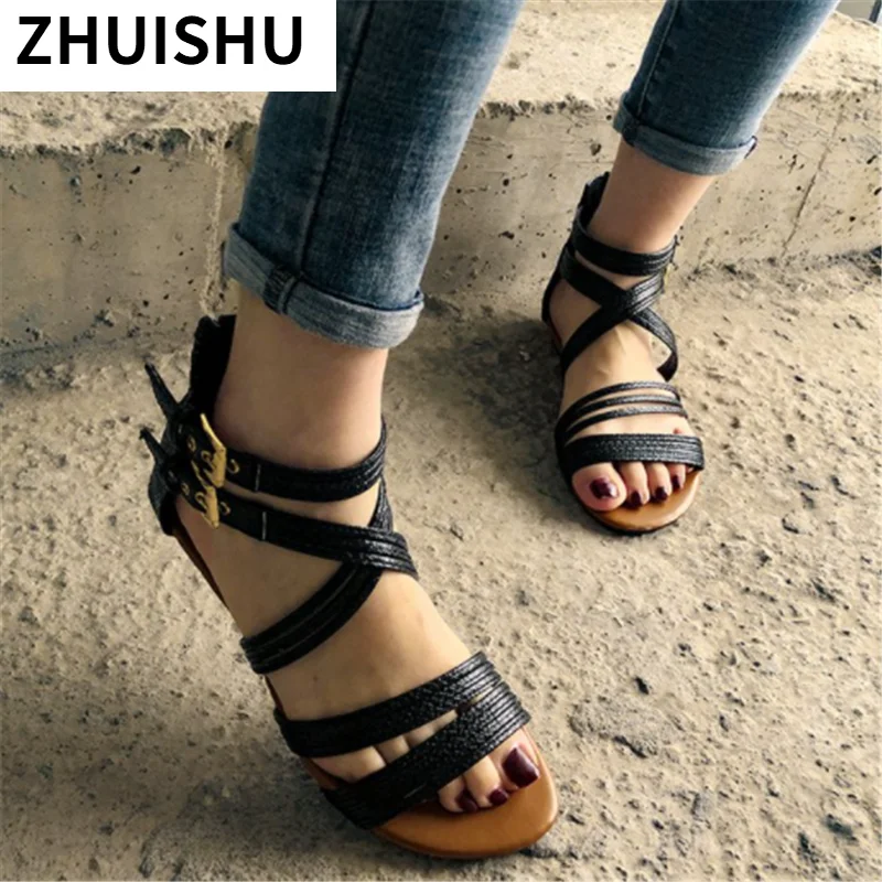 2021 Women's Sandals Summer Ladies Fashion Casual Beach Open Toe Sandals Roman Style Retro Zipper Sandals Shoes Plus Size 35-43
2021 Women's Sandals Summer Ladies Fashion Casual Beach Open Toe Sandals Roman Style Retro Zipper Sandals Shoes Plus Size 35-43