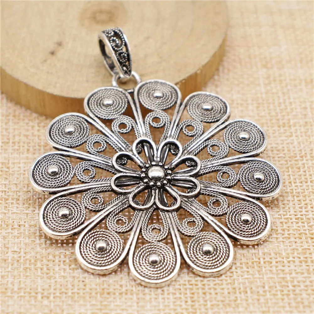 Charms for Jewelry Making Findings Handmade DIY Craft 2pcs Antique Silver Color 75x61mm Mandala Pattern Charms Pendant
Charms for Jewelry Making Findings Handmade DIY Craft 2pcs Antique Silver Color 75x61mm Mandala Pattern Charms Pendant
