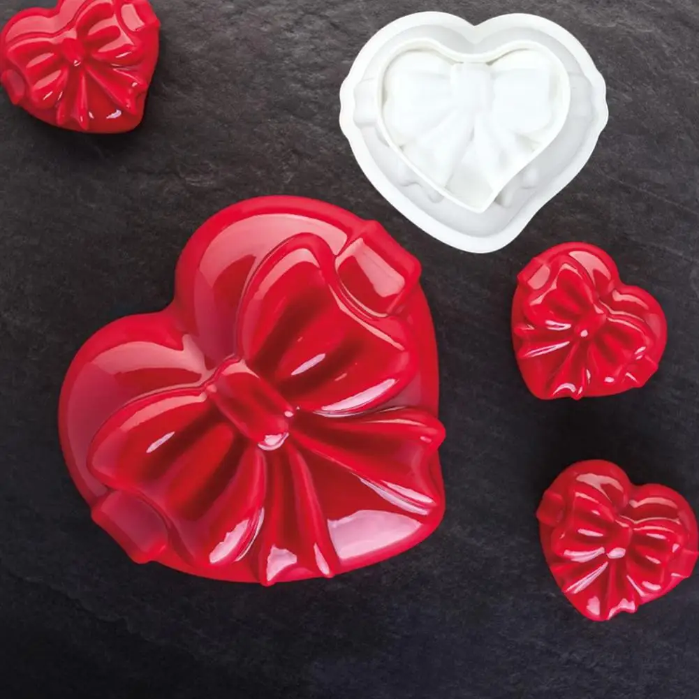 3D Bow Love Heart Shape Cake Mold Valentines Day Mousse Cake Mold DIY Making Dessert Chocolate Baking Tool Kitchen Accessories
3D Bow Love Heart Shape Cake Mold Valentines Day Mousse Cake Mold DIY Making Dessert Chocolate Baking Tool Kitchen Accessories