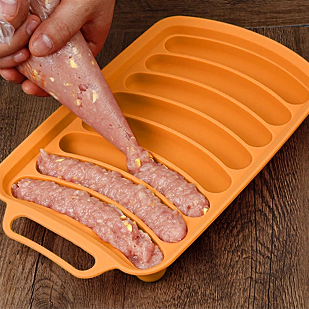 6 in 1 Sausage Mold Making Hot Dog Handmade Ham Silicone Mold Rapid Prototyping Ham Mould Kitchen Cooking Gadgets
6 in 1 Sausage Mold Making Hot Dog Handmade Ham Silicone Mold Rapid Prototyping Ham Mould Kitchen Cooking Gadgets