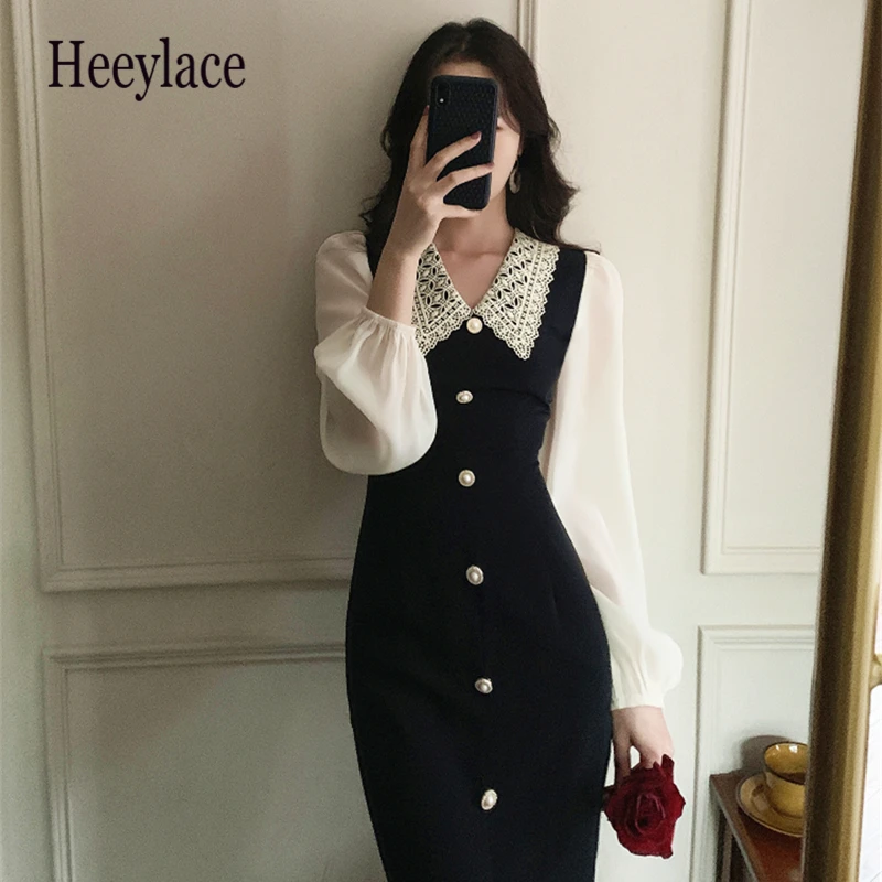 Women Fashion Chic Slim Puff Sleeve Single-breasted Split Dress Vintage Elegant Vestidos
Women Fashion Chic Slim Puff Sleeve Single-breasted Split Dress Vintage Elegant Vestidos