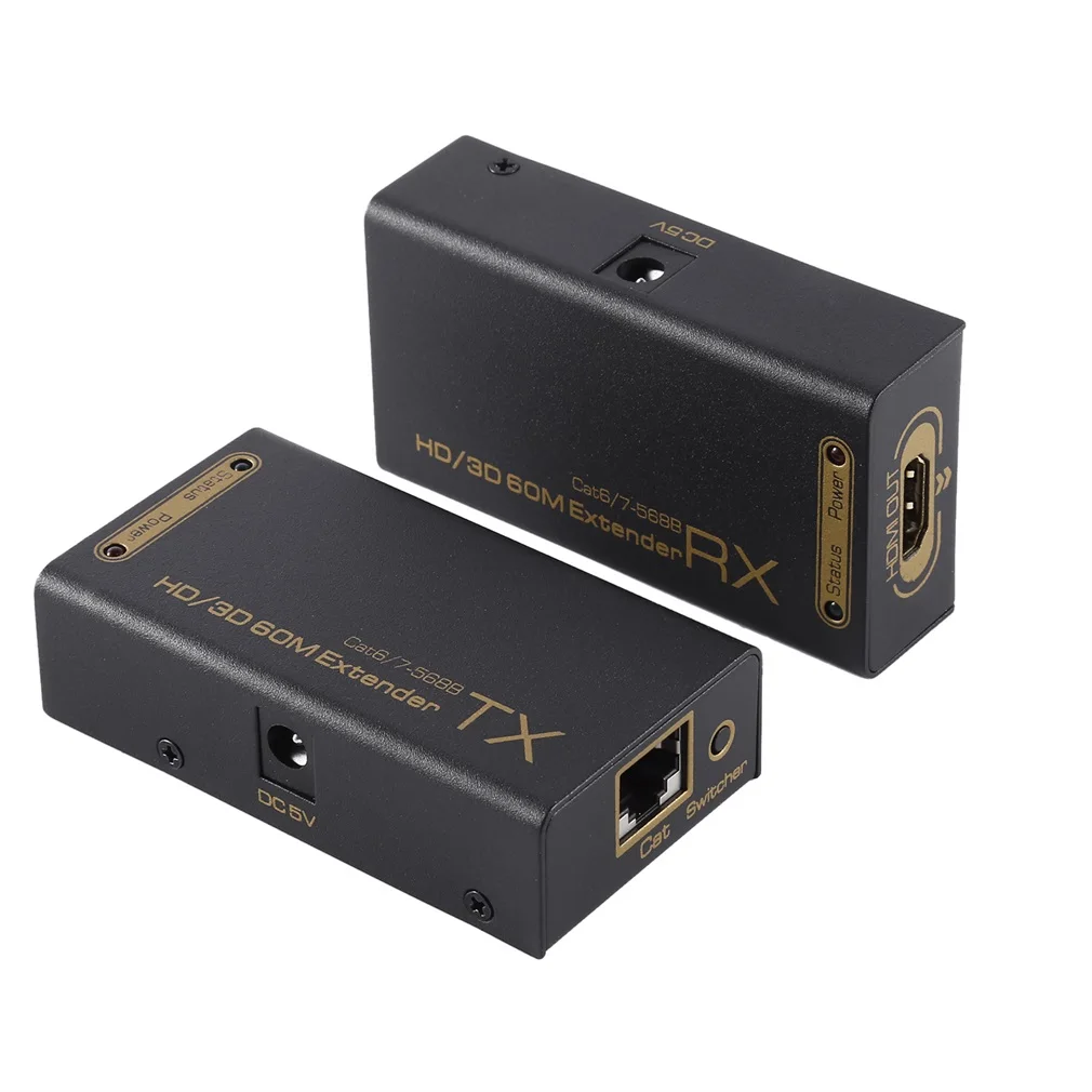 HD 1080P HDMI-CAT-HDMI удлинитель передатчик TX/RX с адаптером питания Поддержка HDMI 3D для ТВ