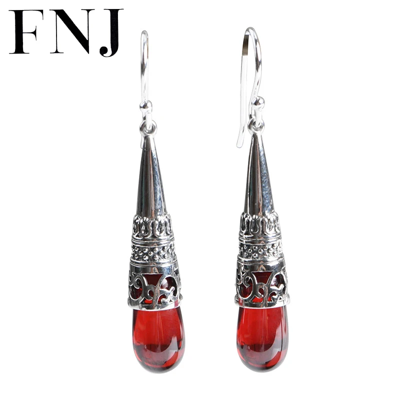 FNJ Red Zircon water Drop Earrings 925 Silver Original Pure S925 Sterling Silver Earring for Women Jewelry
FNJ Red Zircon water Drop Earrings 925 Silver Original Pure S925 Sterling Silver Earring for Women Jewelry