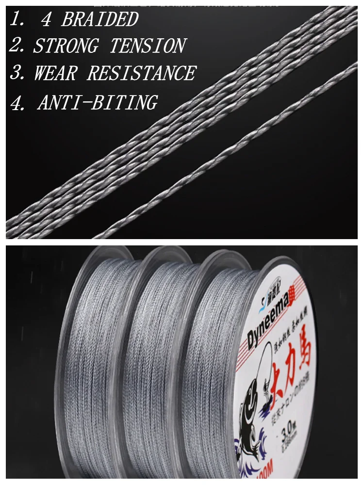 100M PE Fishing line 4 Braided Floating line Japan PE Braided line Fishing tackle Grey color High hidden
100M PE Fishing line 4 Braided Floating line Japan PE Braided line Fishing tackle Grey color High hidden
