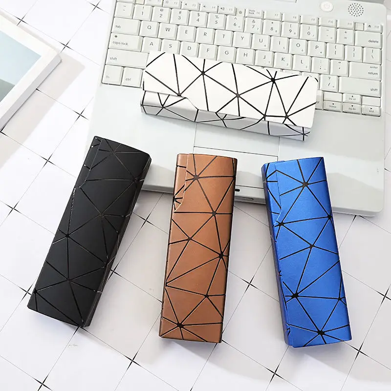 

Fashion Men Women Glasses Case Cute Fashion Simple Leather Myopia Fall-proof Compression-resistant Eyeglasses Box Trending 2021