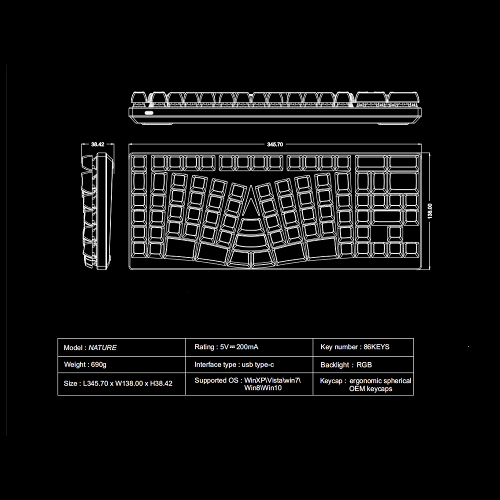 86 Keys Custom mechanical keyboard Wired USB Gaming Mechanical Keyboard With RED/Brown/Blue / Black Switch Mechanical Keyboard
86 Keys Custom mechanical keyboard Wired USB Gaming Mechanical Keyboard With RED/Brown/Blue / Black Switch Mechanical Keyboard