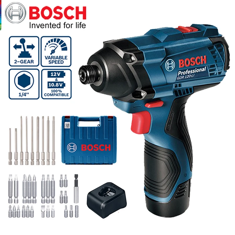 Bosch GDR 120-Li Cordless Mini Drill Multifunction Double Speed Impact Screwdriver 12V Electric Drill Professional Power Tool
Bosch GDR 120-Li Cordless Mini Drill Multifunction Double Speed Impact Screwdriver 12V Electric Drill Professional Power Tool