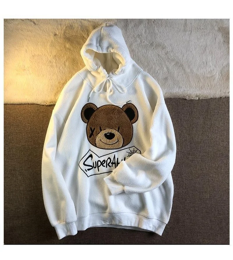 New Womens Hoodies Sweatshirt Women Street Loose Lamb Velvet Plus Velvet Thick Super Fire Wild Embroidery bear Sweater Women
New Womens Hoodies Sweatshirt Women Street Loose Lamb Velvet Plus Velvet Thick Super Fire Wild Embroidery bear Sweater Women