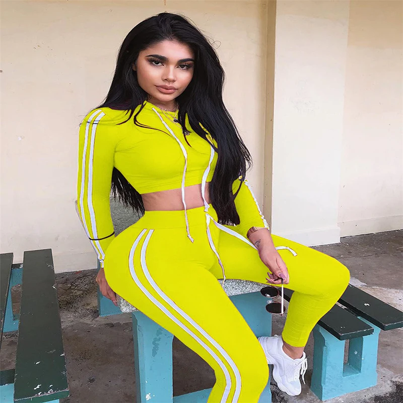 Sports Running Fitness Hoodies Two Piece Set Women Casual Crop Tops and Pants Jogger Side Striped Tracksuit Women Chandal Mujer
Sports Running Fitness Hoodies Two Piece Set Women Casual Crop Tops and Pants Jogger Side Striped Tracksuit Women Chandal Mujer