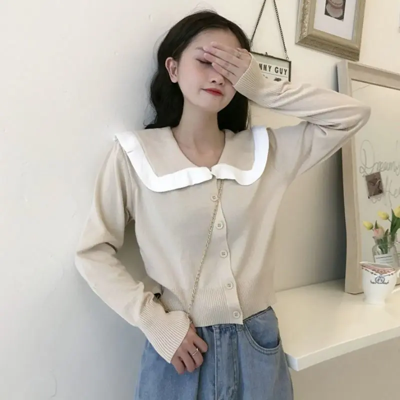 Cardigan Womens Spring Autumn Patchwork Kawaii Lovely Single Breasted Slim Leisure Daily Harajuku Retro Elegant Female Trendy 
Cardigan Womens Spring Autumn Patchwork Kawaii Lovely Single Breasted Slim Leisure Daily Harajuku Retro Elegant Female Trendy