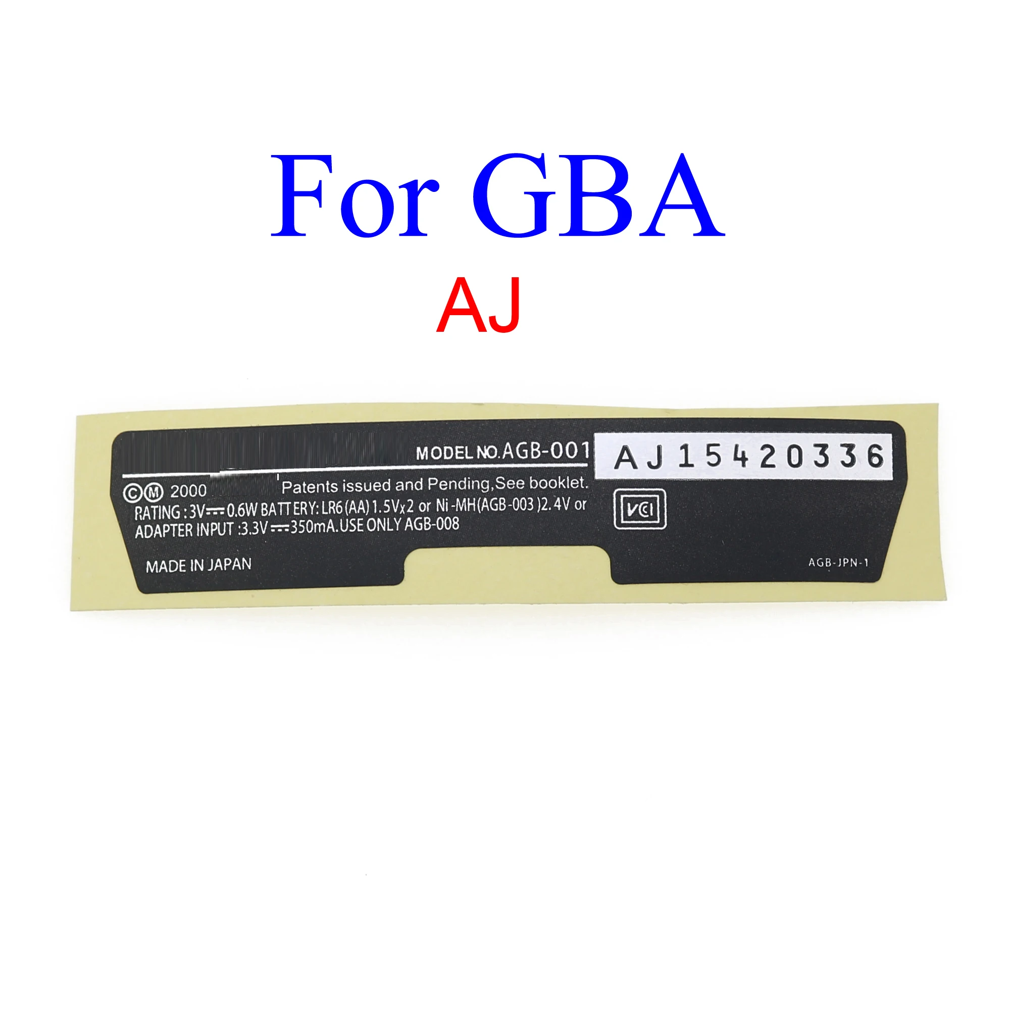 YUXI для GBP GBC GBA/AH GBA SP/USA/101 этикетка японская Nintendo Game Boy карманная Замена фотография |