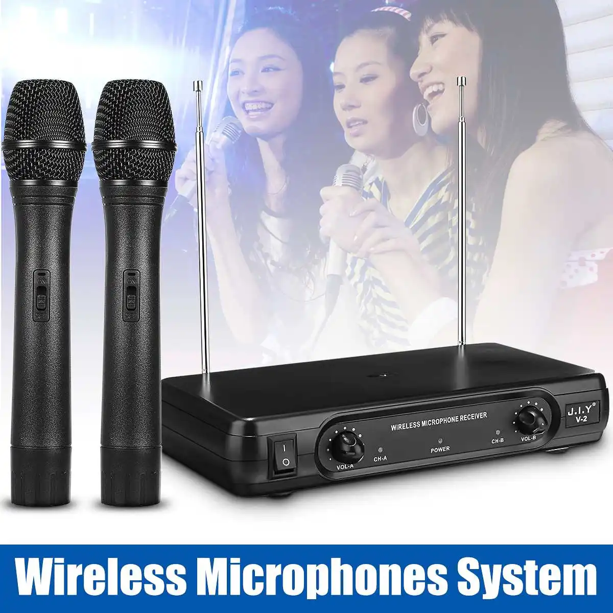 Dual Professional VHF Wireless Microphone System Cordless Handheld Mic Receiver Microphones Loudspeaker with 2 Microphones
Dual Professional VHF Wireless Microphone System Cordless Handheld Mic Receiver Microphones Loudspeaker with 2 Microphones