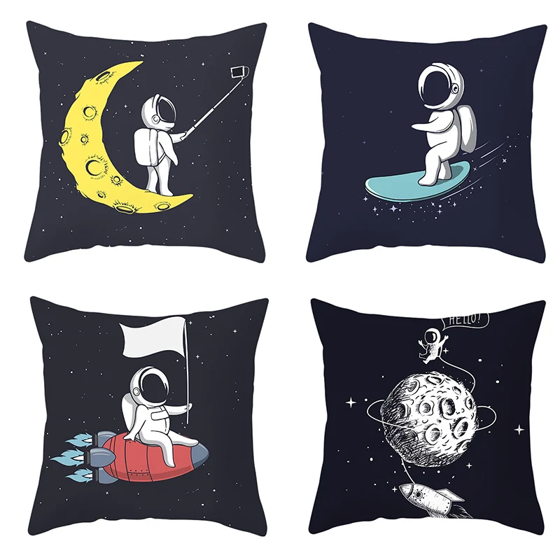 Cute Cushion Cover Cartoon Astronaut Printed Pillowcase Peach Skin Decorative Throw Pillow Covers Sofa Cushion Square 45*45/pc
Cute Cushion Cover Cartoon Astronaut Printed Pillowcase Peach Skin Decorative Throw Pillow Covers Sofa Cushion Square 45*45/pc