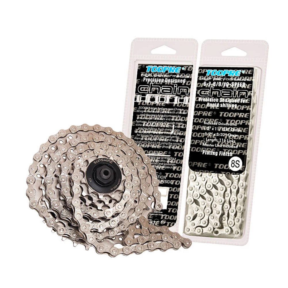 Mountain Bike Chain 8 9 10 11 12 Speed MTB Bike Electroplated Silver Chain Road Bicycle Chains Part 116 Links Wholesale
Mountain Bike Chain 8 9 10 11 12 Speed MTB Bike Electroplated Silver Chain Road Bicycle Chains Part 116 Links Wholesale