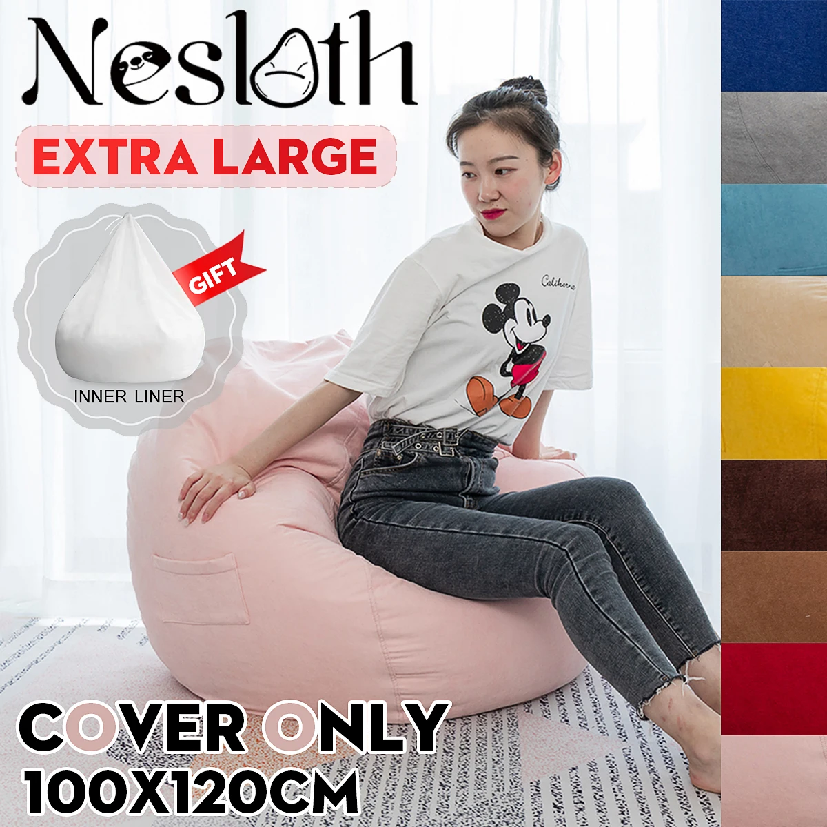 Бархатный Чехол Nesloth для диванов Lazy BeanBag + внутренняя подкладка без наполнителя, большое сиденье для шезлонга, пуф, пуф, диван, татами для гост...
Бархатный Чехол Nesloth для диванов Lazy BeanBag + внутренняя подкладка без наполнителя, большое сиденье для шезлонга, пуф, пуф, диван, татами для гост...