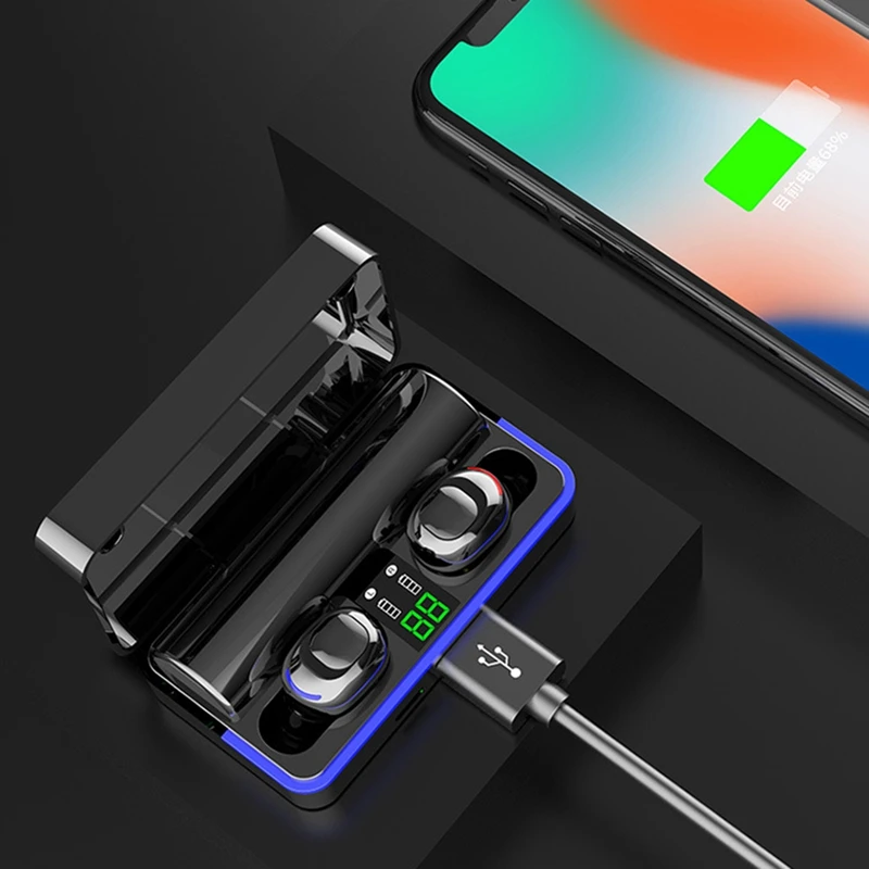 W12 Subwoofer Wireless Bluetooth Headset 5.0 Dual Ear Sports Waterproof Mobile Power Supply with Digital Display
W12 Subwoofer Wireless Bluetooth Headset 5.0 Dual Ear Sports Waterproof Mobile Power Supply with Digital Display