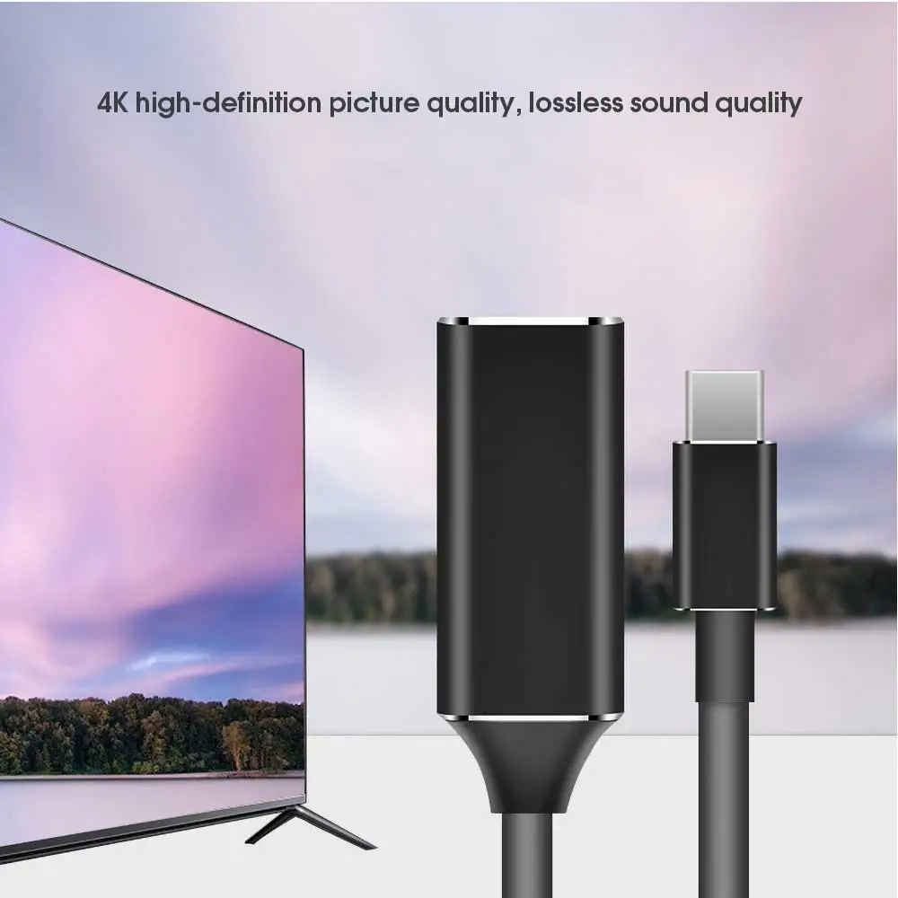 HD 4K USB кабель типа C к Hdmi адаптер 30 Гц 3 1 HDMI папа-Женщина конвертер для ПК компьютера