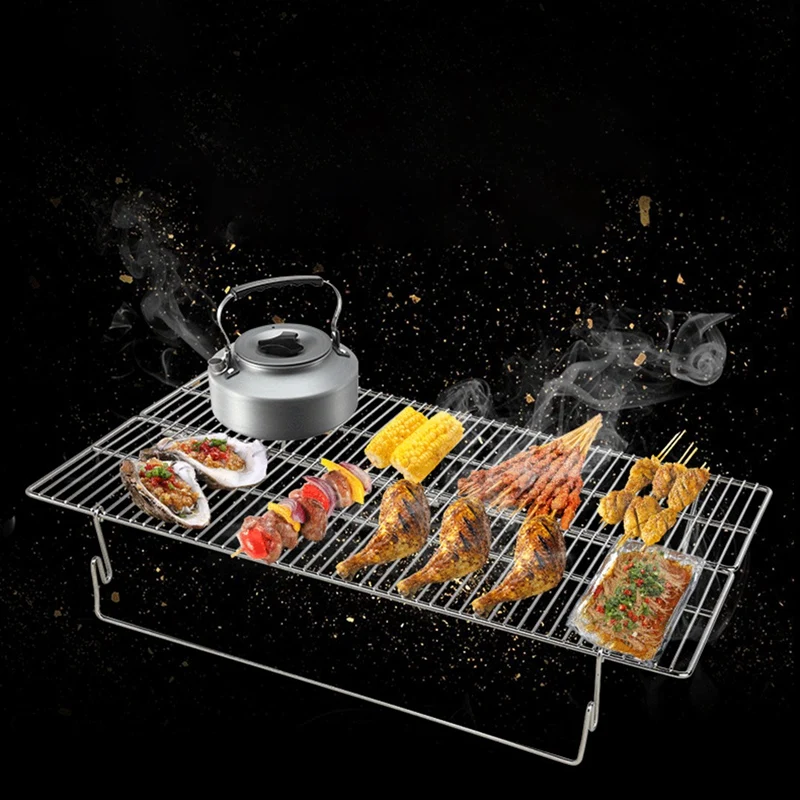 Folding Campfire Grill Stainless Steel Portable Outdoor Camping Barbecue Accessories for Grilling Cooking
Folding Campfire Grill Stainless Steel Portable Outdoor Camping Barbecue Accessories for Grilling Cooking