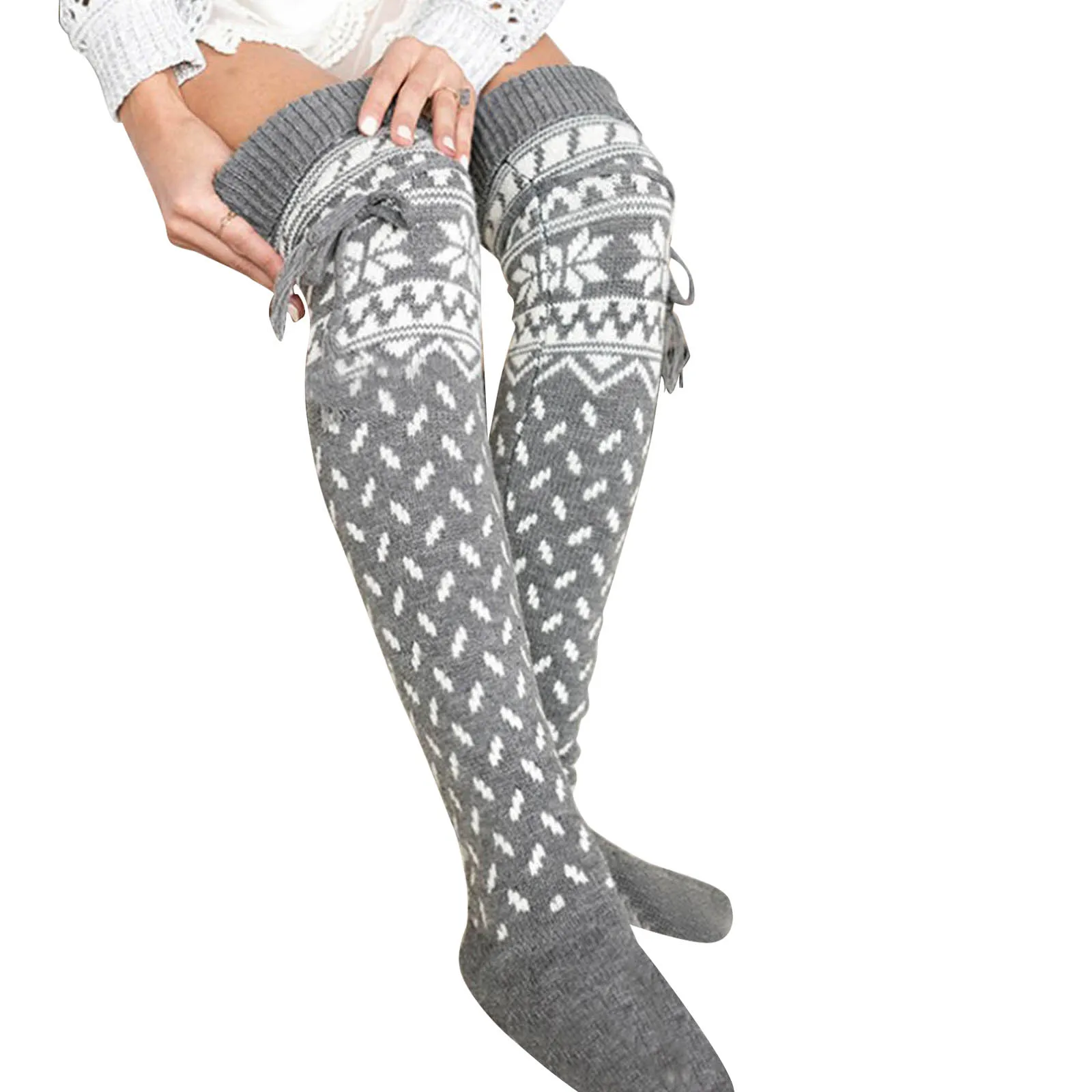 Women Over Knee Elk Snowman Patterns Knitted Socks Christmas Stack With Hair Ball Warm Xmas Decoration Winter A66
Women Over Knee Elk Snowman Patterns Knitted Socks Christmas Stack With Hair Ball Warm Xmas Decoration Winter A66