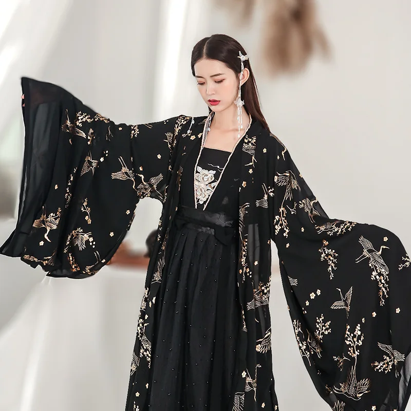 Fairy Elegant Wide Sleeve Hanfu Suit Waist Length Lady Autumu Daily Black And White Performance Clothing Novelty Cosplay Costume
Fairy Elegant Wide Sleeve Hanfu Suit Waist Length Lady Autumu Daily Black And White Performance Clothing Novelty Cosplay Costume