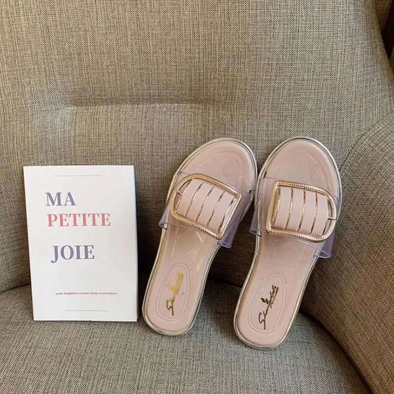 2020 New Slippers Women Wear Transparent Candy Color Fashion Square Buckle Sandals Flat Bottom Anti Slip Flip Flop
2020 New Slippers Women Wear Transparent Candy Color Fashion Square Buckle Sandals Flat Bottom Anti Slip Flip Flop