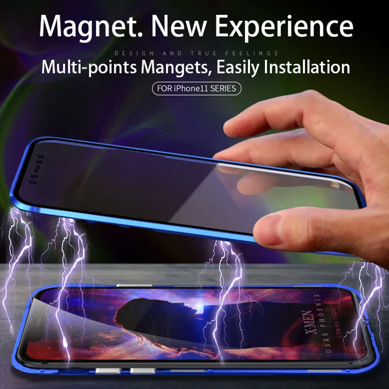 Magnetic Metal Privacy Case For Xiaomi Redmi Note7 7 Pro Tempered Glass Antispy Phone Cover Note | Мобильные телефоны и