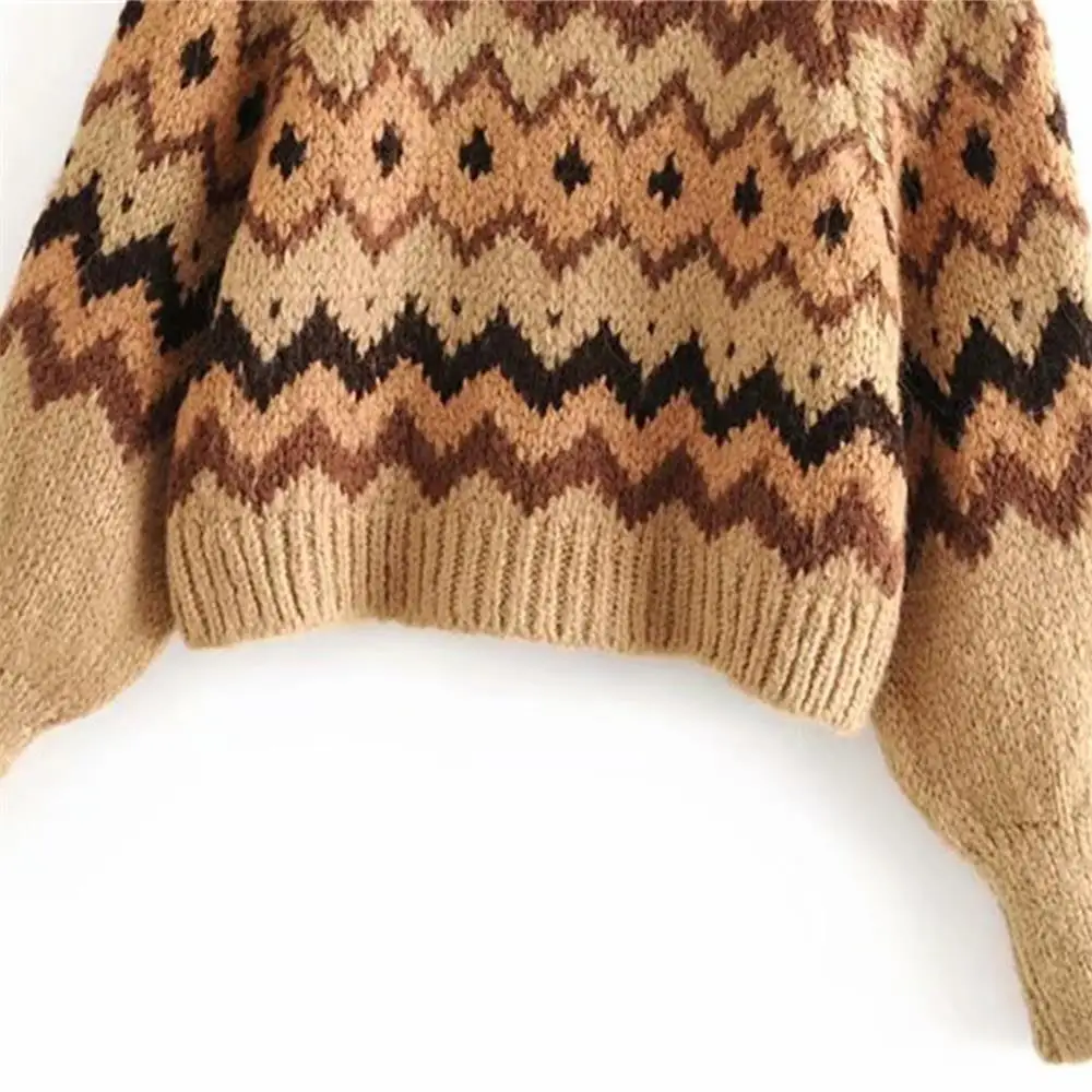 Autumn 2019 women's new round neck long sleeve loose Vintage jacquard sweater 05802114700
Autumn 2019 women's new round neck long sleeve loose Vintage jacquard sweater 05802114700