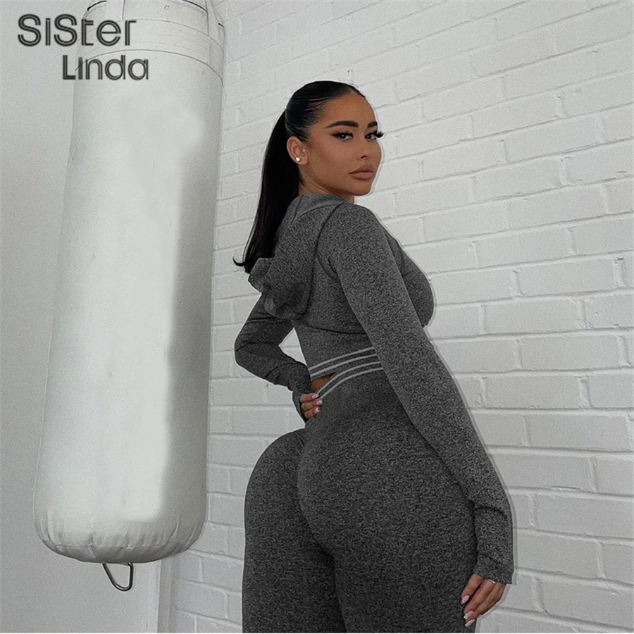 Sisterlinda Slim Fitness Tracksuit Women Hoodies Top+Leggings Two Piece Set Sportswear Skinny Stretch Matching Outfit Streetwear
Sisterlinda Slim Fitness Tracksuit Women Hoodies Top+Leggings Two Piece Set Sportswear Skinny Stretch Matching Outfit Streetwear