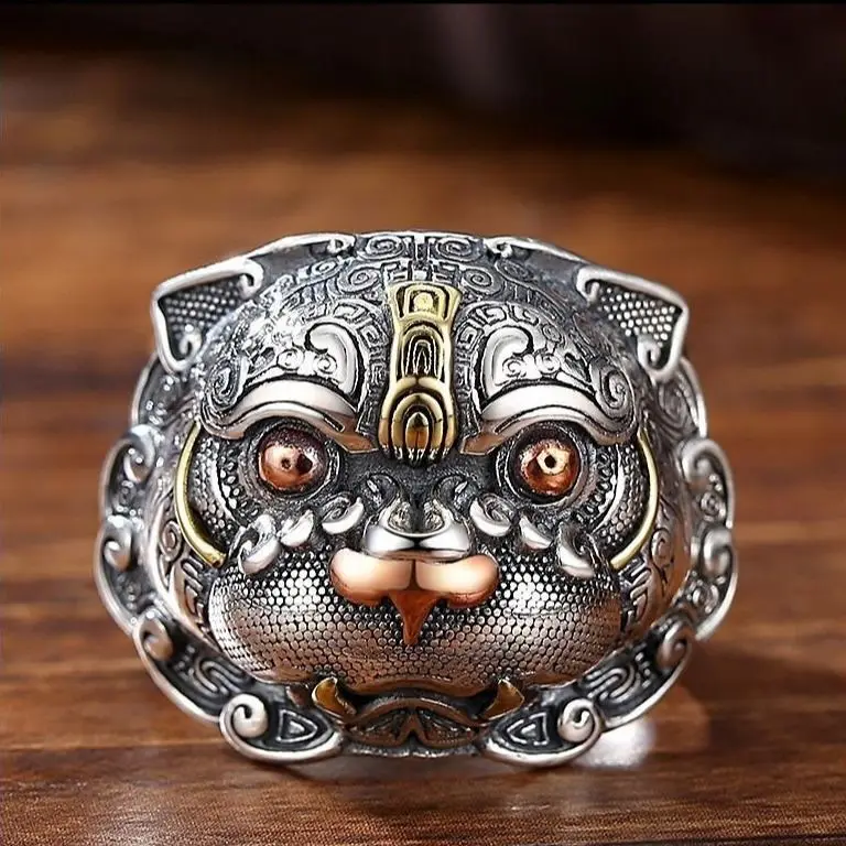 Ring men's fashion opening, retro 925 pure silver men's ring, rich personality, gluttonous pattern, bullying single ring
Ring men's fashion opening, retro 925 pure silver men's ring, rich personality, gluttonous pattern, bullying single ring