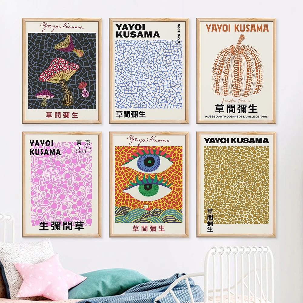 Yayoi Kusama Poster Vintage Museum Canvas Painting Abstract Art Print Exhibition Fashion Wall Picture For Living Room Home Decor
Yayoi Kusama Poster Vintage Museum Canvas Painting Abstract Art Print Exhibition Fashion Wall Picture For Living Room Home Decor