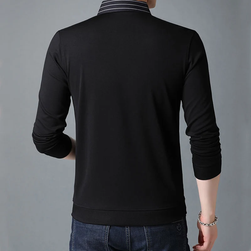 BROWON New Fashion Patchwork Fake Two Designer Men T-Shirt Long Sleeve Striped Turn-down Collar Men Oversized T Shirt Clothes
BROWON New Fashion Patchwork Fake Two Designer Men T-Shirt Long Sleeve Striped Turn-down Collar Men Oversized T Shirt Clothes