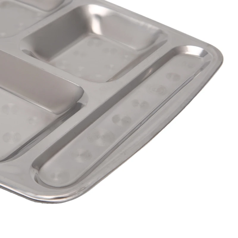 Нержавеющая сталь разделенный обеденный лоток ланч контейнер пищевая тарелка