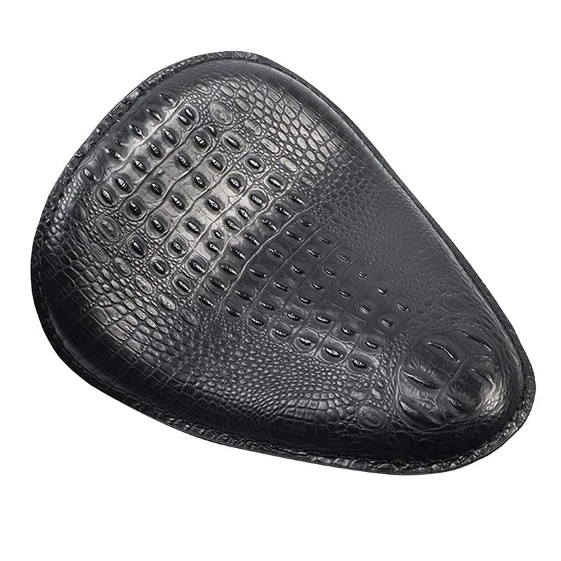 Black Alligator Leather Motorcycle Solo Driver Seat for 883 Honda Sportster Bobber Chopper Custom