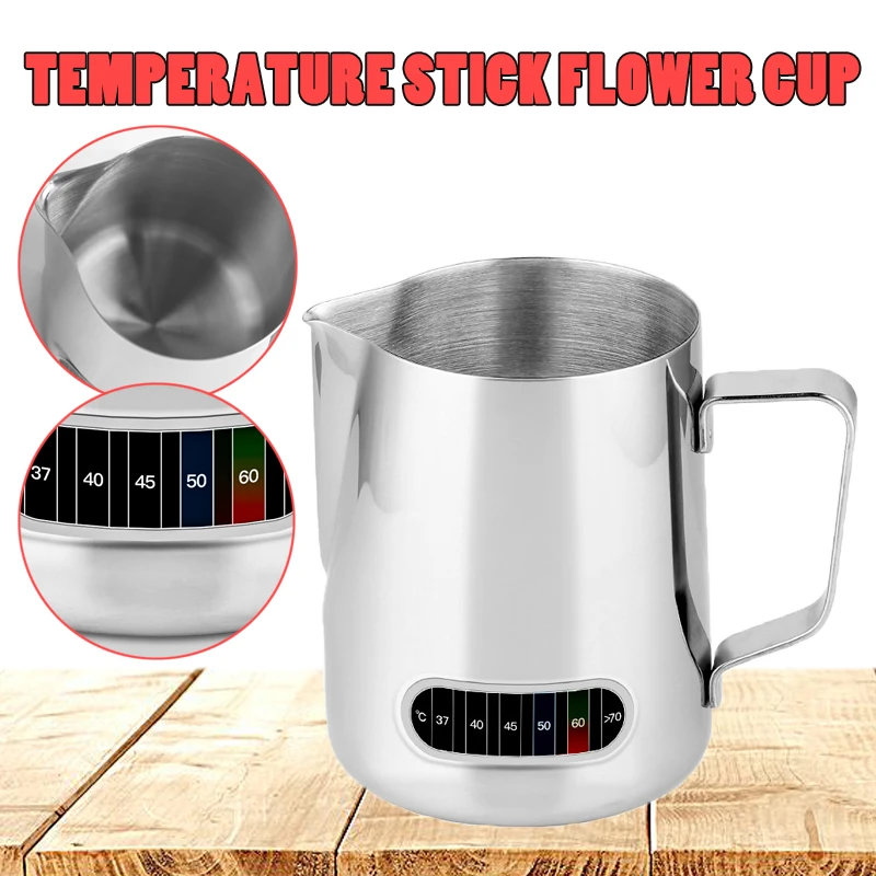 Newest 1PC 600ml Milk Frothing Jug Espresso Coffee Latte Pitcher With Thermometer Home Kitchen Stainless Steel Jug Tool
Newest 1PC 600ml Milk Frothing Jug Espresso Coffee Latte Pitcher With Thermometer Home Kitchen Stainless Steel Jug Tool