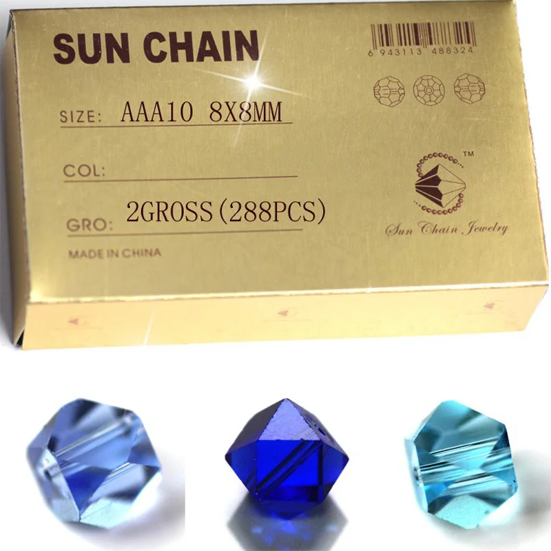 288pcs/Box Cube Faceted Crystal Glass Beads Fashion Jewelry compontments Wholesale 8x8mm
288pcs/Box Cube Faceted Crystal Glass Beads Fashion Jewelry compontments Wholesale 8x8mm