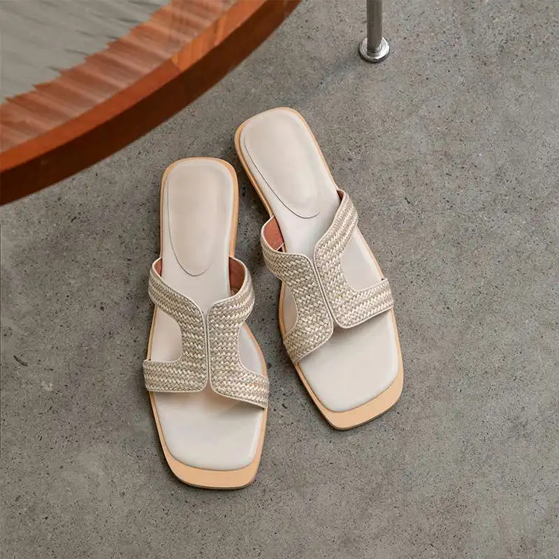 Krazing Pot fashion slippers women outdoor summer straw weaving style leisure slip on natural leather British school mules l51
Krazing Pot fashion slippers women outdoor summer straw weaving style leisure slip on natural leather British school mules l51