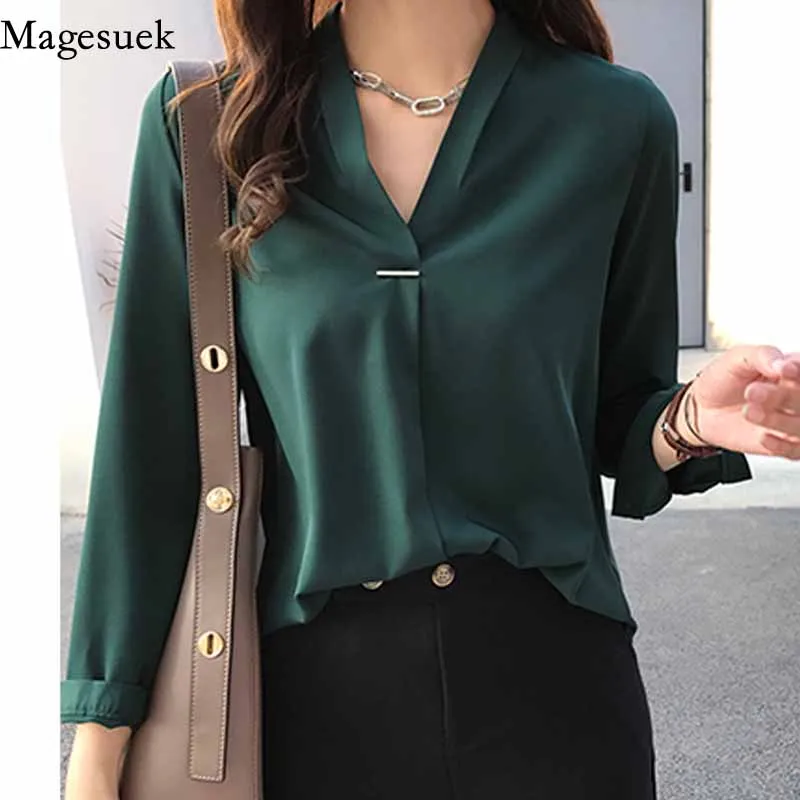 2020 Women Long Sleeve V-Neck Chiffon Blouse Fashion Plus Size Womens Tops and Blouses Solid Pullover Women Tops Blusas 1681 50
2020 Women Long Sleeve V-Neck Chiffon Blouse Fashion Plus Size Womens Tops and Blouses Solid Pullover Women Tops Blusas 1681 50