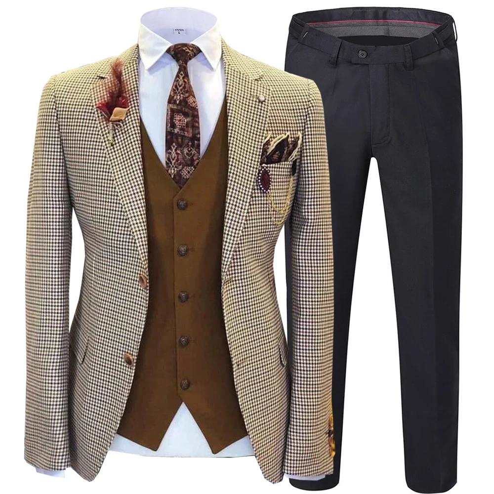 Solovedress Mens Suit Formal Men's Suits Regular Fit Plaid Wool Tweed Prom Tuxedos 3 Piece Solid Suit for Wedding Grooms M04
Solovedress Mens Suit Formal Men's Suits Regular Fit Plaid Wool Tweed Prom Tuxedos 3 Piece Solid Suit for Wedding Grooms M04
