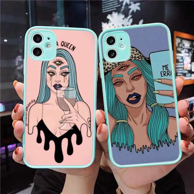 Aesthetic Devil Woman Bad girl smoke eyes Phone Case Matte Transparent for iPhone 7 8 11 12 s mini pro X XS XR MAX Plus cover 
Aesthetic Devil Woman Bad girl smoke eyes Phone Case Matte Transparent for iPhone 7 8 11 12 s mini pro X XS XR MAX Plus cover