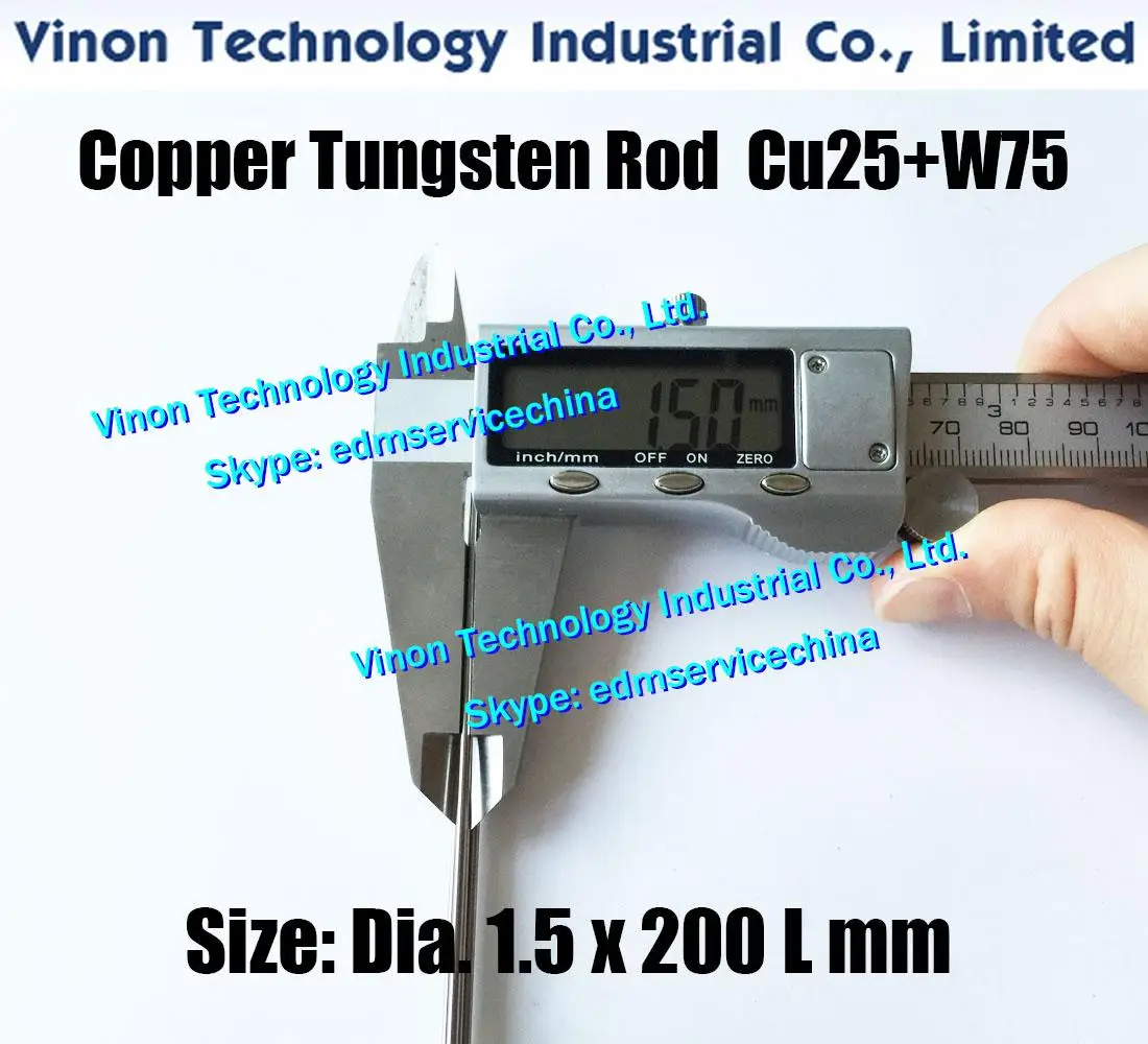 (5PCS PACK) Dia.1.5x200Lmm Copper Tungsten Rod W75 (Copper 25%+Tungsten 75%),Spark Erosion Tungsten Copper Electrode Alloy Round
(5PCS PACK) Dia.1.5x200Lmm Copper Tungsten Rod W75 (Copper 25%+Tungsten 75%),Spark Erosion Tungsten Copper Electrode Alloy Round